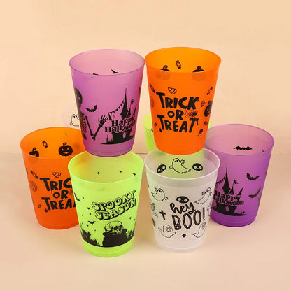 24Pcs Halloween Drinking Cups, Boo, Skeleton, Happy Halloween, Trick or Treat, and more for a Colorfully Spooky Halloween Party