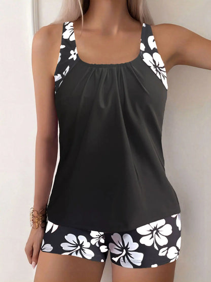 Conservative Quick Dry Print Bikini Bottoms High Waist Polyester Swimsuit Various designs