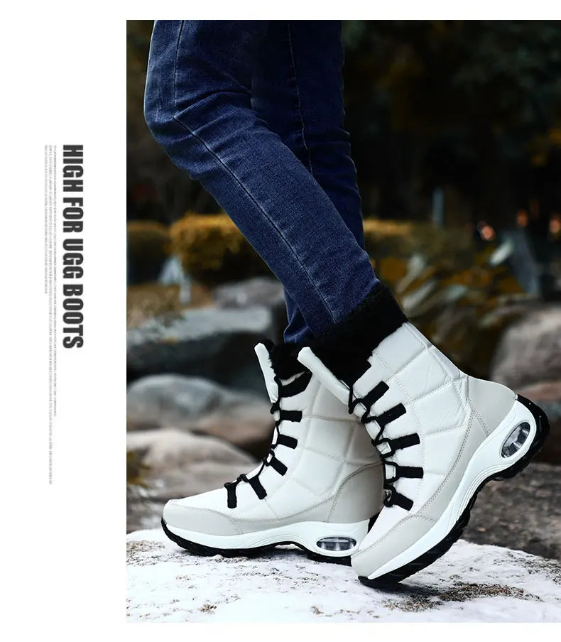 Thicken non-slip warm snow boots, large sizes, cold-resistant, high-top cotton lining