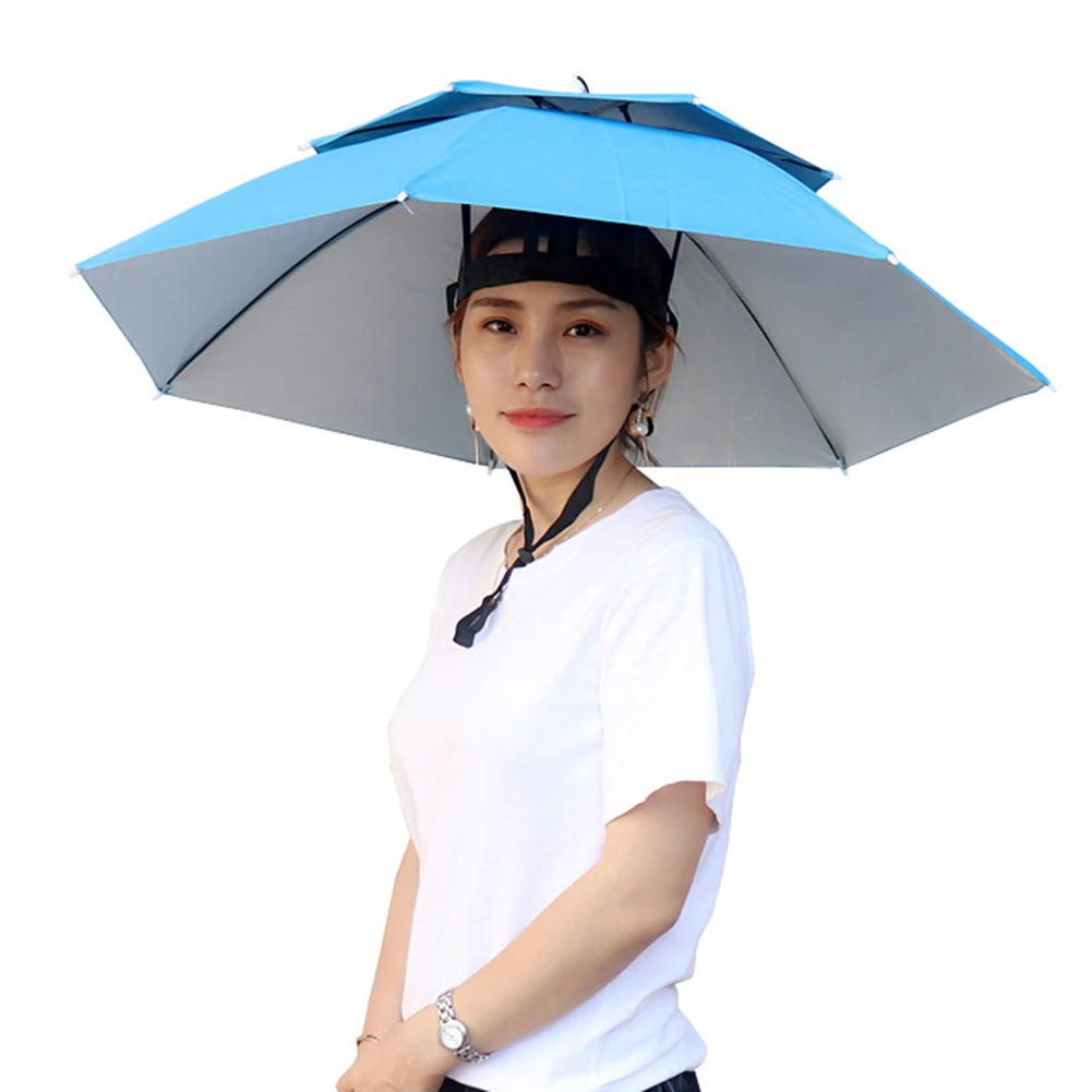 Portable Rain/UV Blocker for ballgames, fishing, and rain. Umbrella Hat