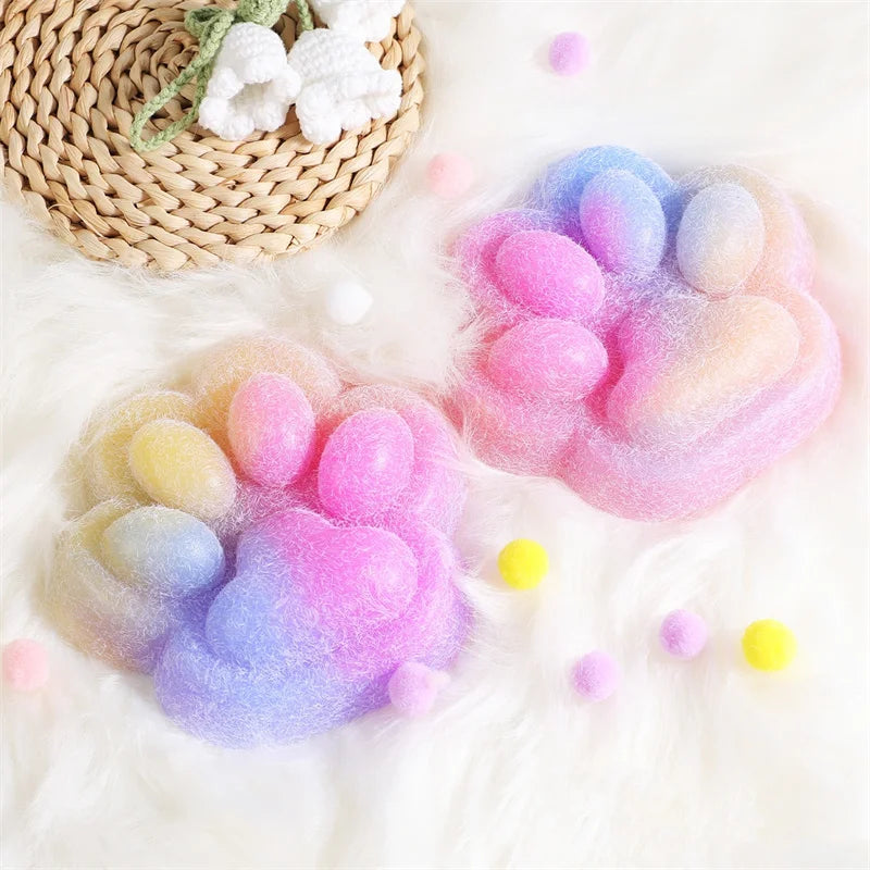 Giant Cat Paw Squishies Ultra Soft Taba in 4 colors, Large 5 in by 5 in and 1 inch tall