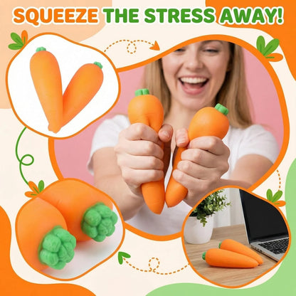 Carrot Stretch Squeeze Toy Soft Elastic, Stress Relief,  Fidget Toy Sensory Decompression Toy for Kids and Adults