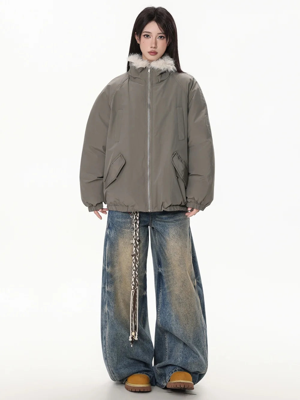 Lightweight Down Puffer Jacket with Pockets and  Luxury Padding for Warmth. Also comes in Black