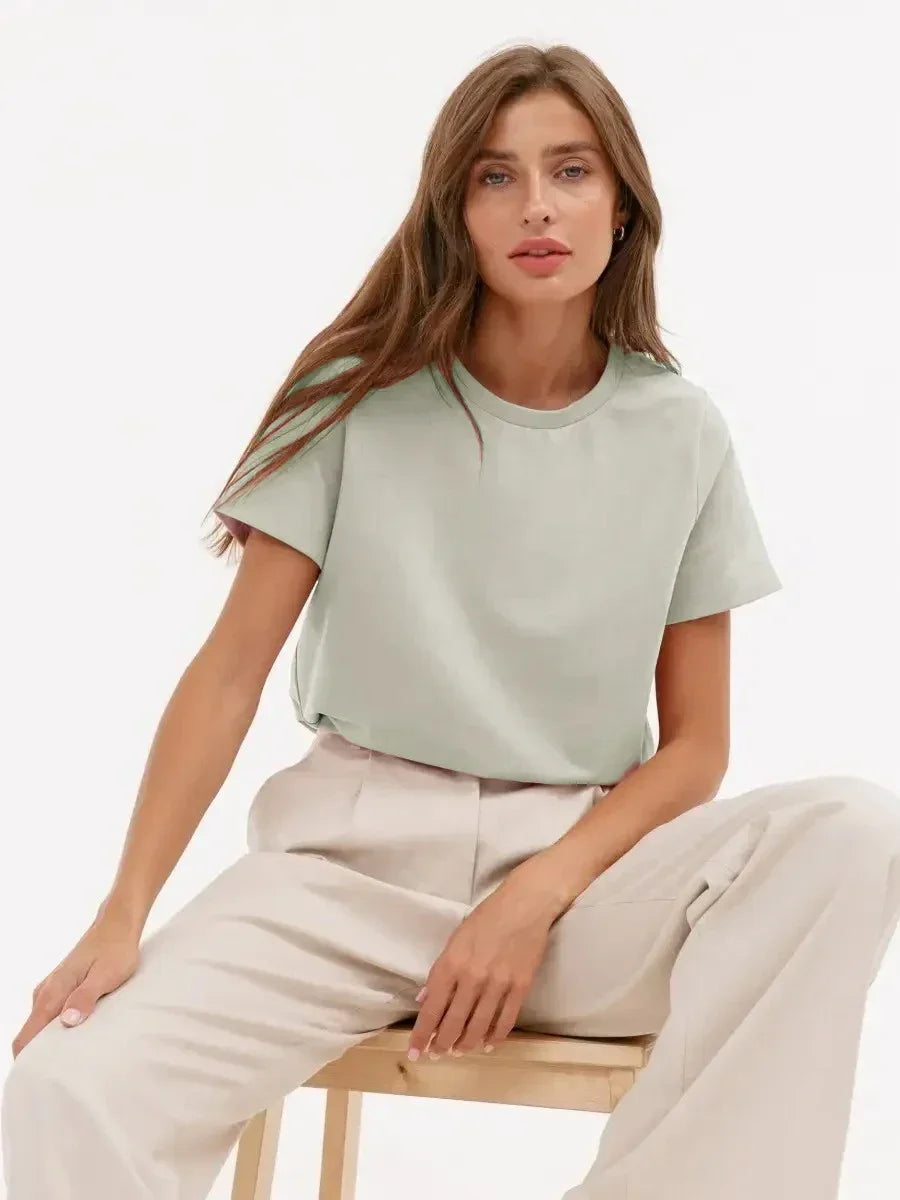 Sizes to 4XL 100% Cotton Women's T-shirt  Basic Short Sleeve Loose Tops Various colors