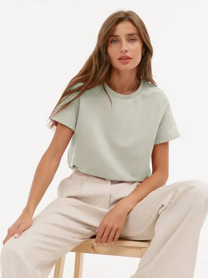 Sizes to 4XL 100% Cotton Women's T-shirt  Basic Short Sleeve Loose Tops Various colors
