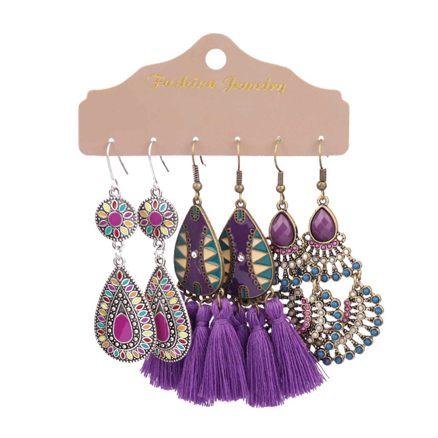 6 piece sets of Retro Bohemian Earrings