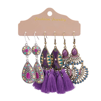 6 piece sets of Retro Bohemian Earrings
