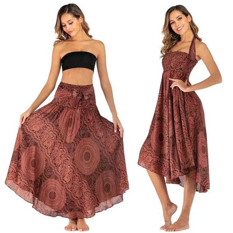 34 Different Designs of this Long Boho Bottom Lifts to Top Skirt, Vintage, Casual. 34 Different Designs