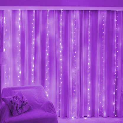 11 Colors of 3/6M USB LED Curtain 8 Modes Remote Control String Lights  Fairy Garland Lights