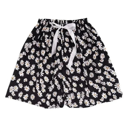 Sizes to 2XL, Women Casual Boho High Waist Shorts Beach Lightweight Printed Drawstrings Elastic Waist