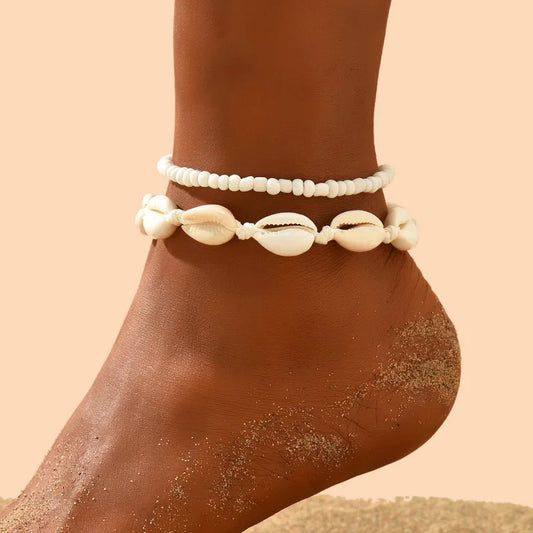 Bohemian Sea Woven Ankle Bracelet Conch Bracelet