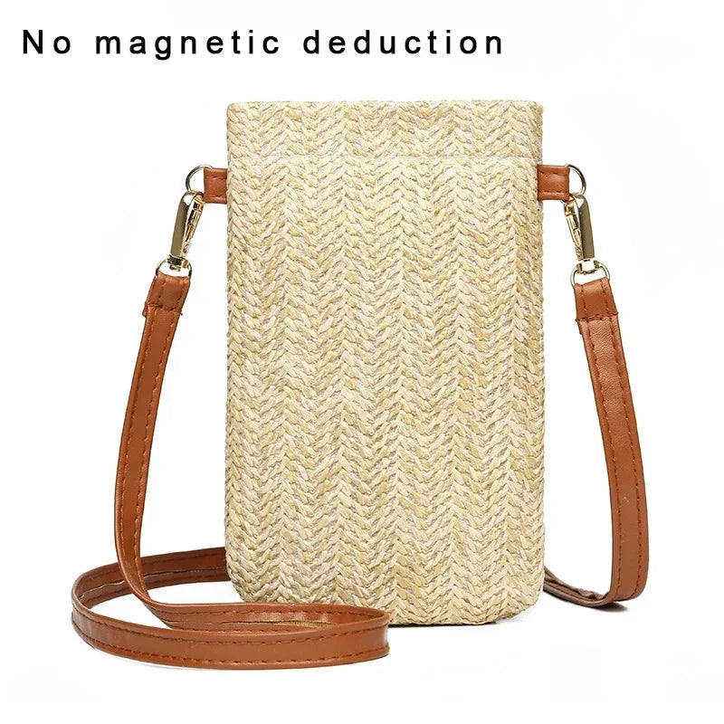 Straw Mobile Phone Shouder  Mini Crossbody Bohemian Style