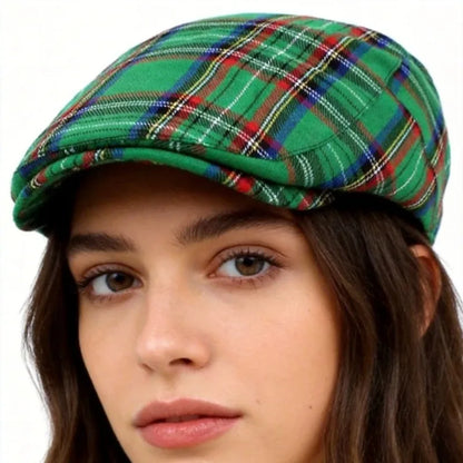 British Plaid Newsboy Cap, Cabbie Hat,  Stylish Unisex Design 4 Colours