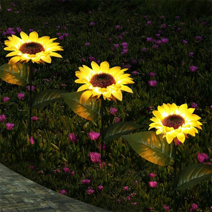 3 Heads 1 Head Solar Simulation Sunflower LED Lights, Garden, Lawn Night Lights, Landscape Lamp