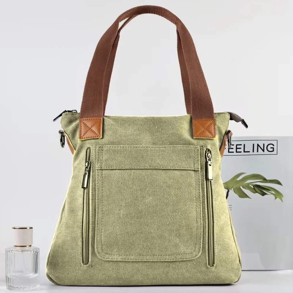 Versatile Handbag Large Capacity Canvas Casual Shoulder Crossbody Bag