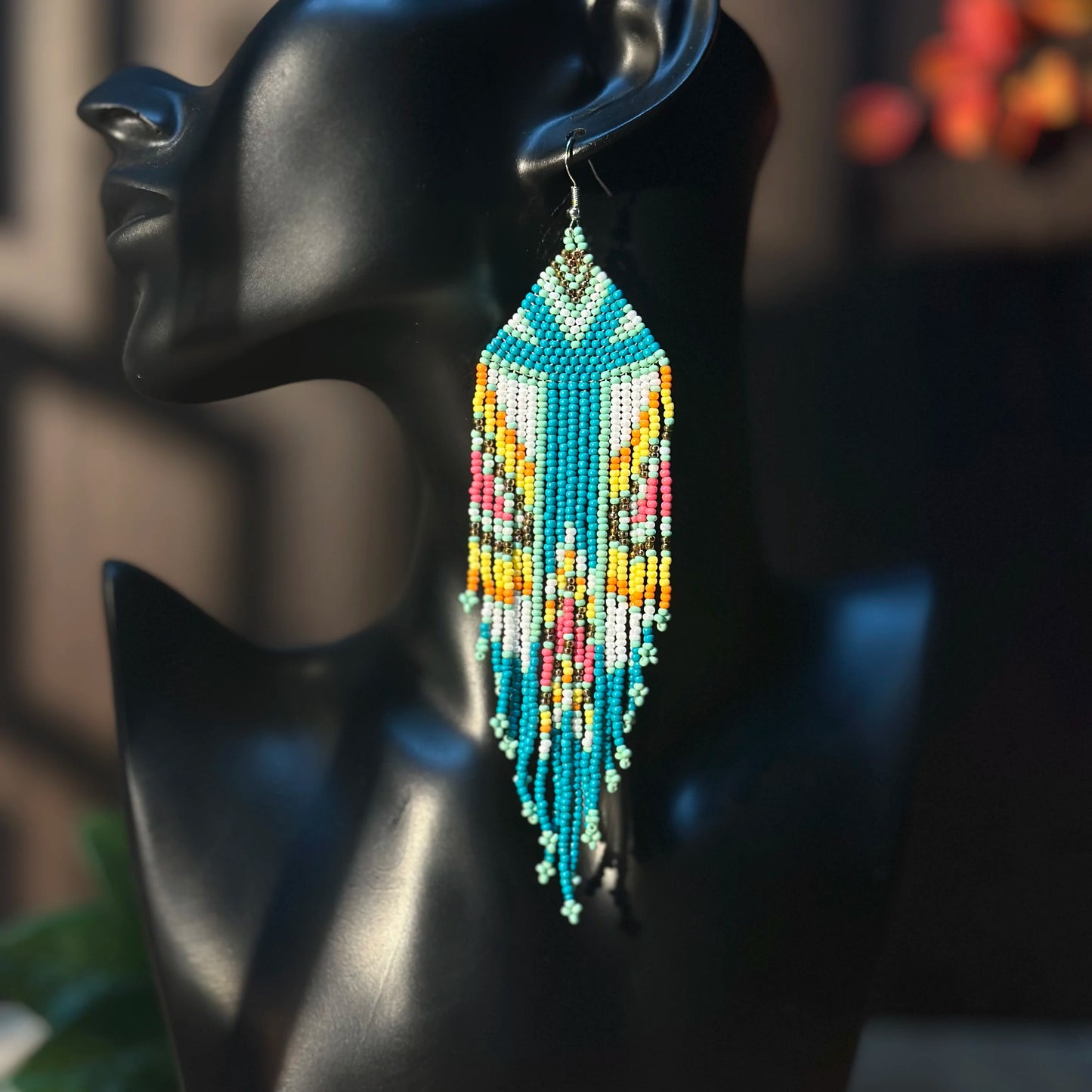 Colorful Bohemian Native American Inspired Dangle Earrings