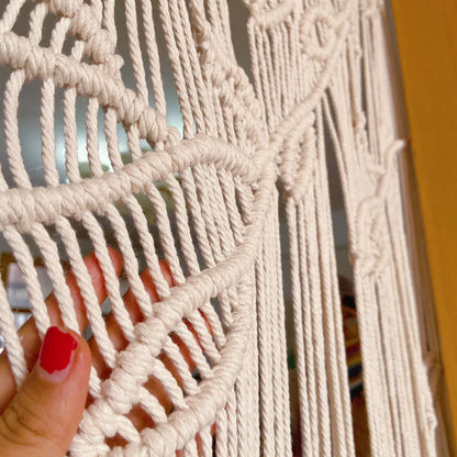 Hand-woven Macrame Cotton Tapestry Curtain, Wall Hanging Art Tapestry, Boho Decoration, Bohemian Wedding Backdrop Tapestry