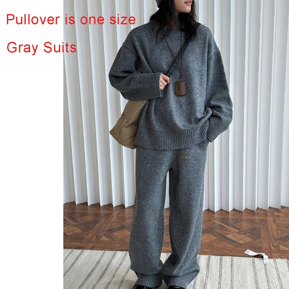 Sweater Suits, High Quality, 50% Wool Pullover With Knitted Pants