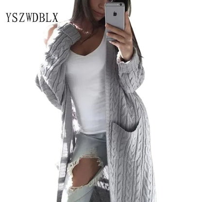 Grey, Pink, Yellow, and White Long Thick Cotton Cardigans
