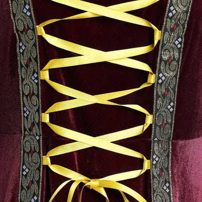 Halloween Long Sleeve Medieval Witch Victorian Gothic Bandage Dress
