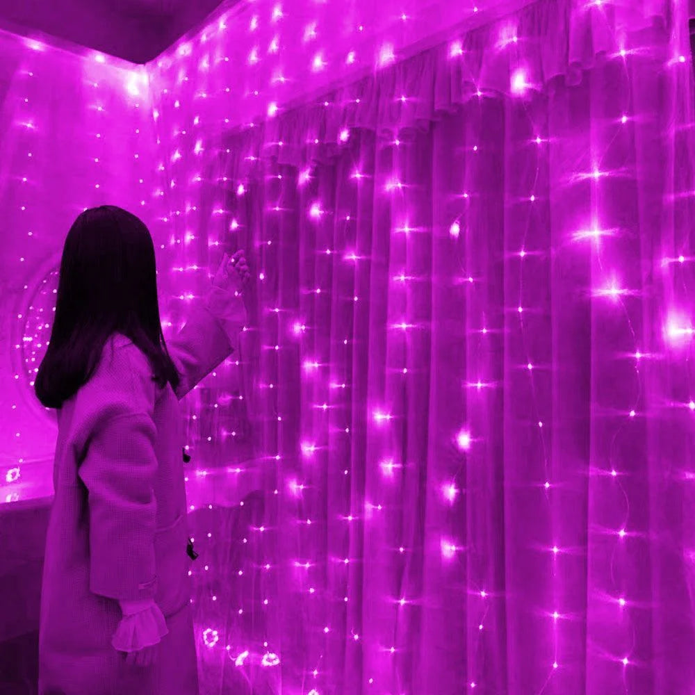 11 Colors of 3/6M USB LED Curtain 8 Modes Remote Control String Lights  Fairy Garland Lights