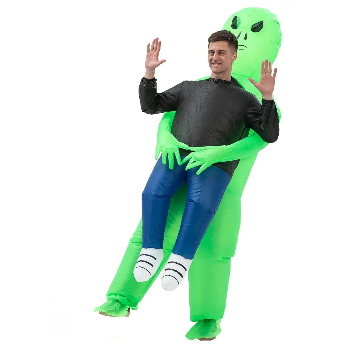 Inflatable Alien Costume With Fish Head Mask Funny Halloween Cosplay Suit For Adults