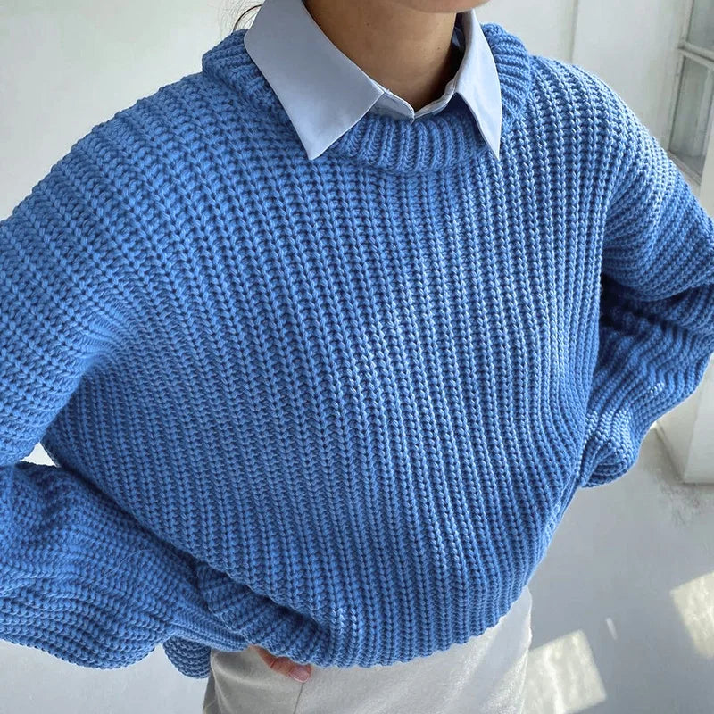 Chunky Knit Oversized Sweater Crew Neck Long Sleeve Loose Casual  Pullover. Comes in 6 colors