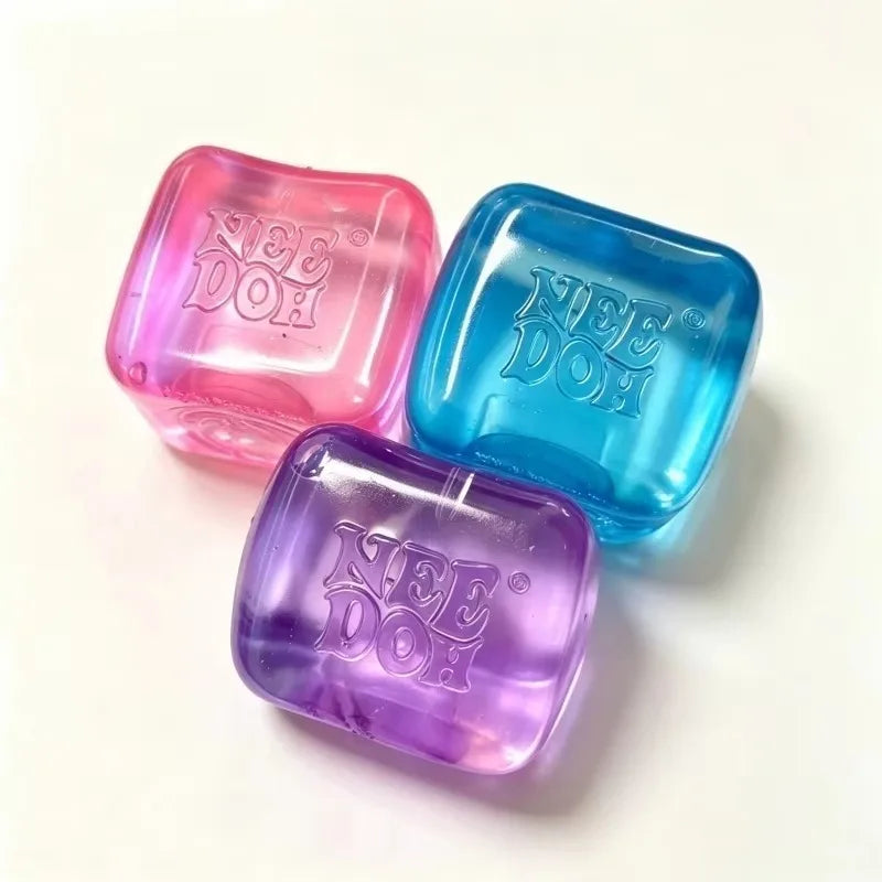 Needoh Giant Cube Sensory Toys, Transparent Maltose Filler, Soft Slow Rebound, Stress Reliever