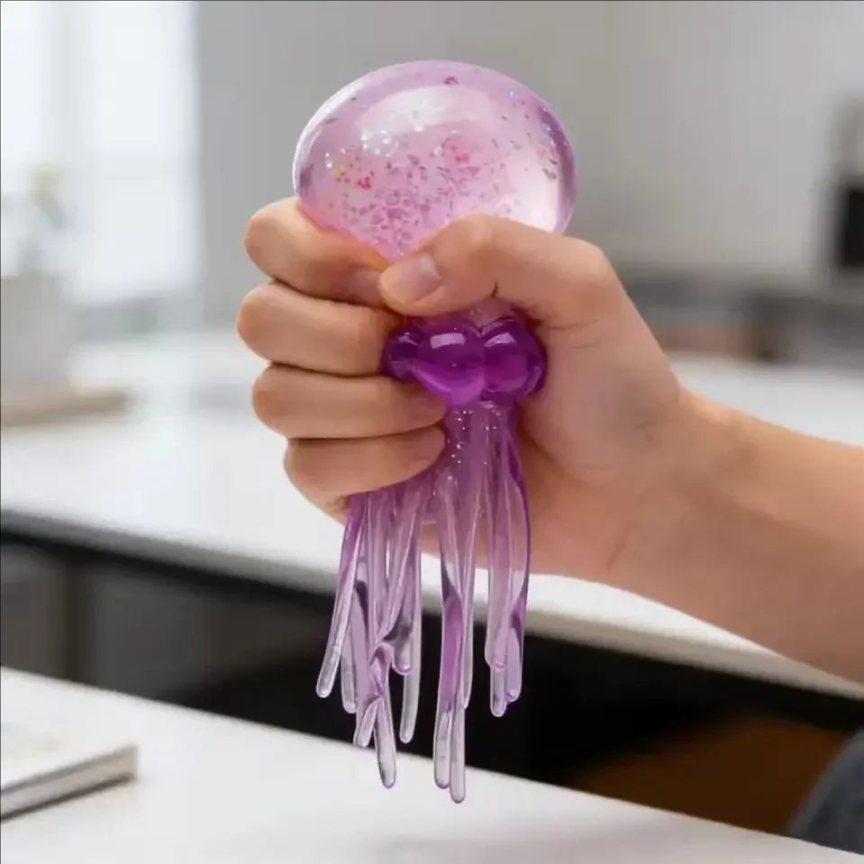 Nee Doh Jellyfish  Squishy Fidget Toy, Water Sensory Soft Jelly Squeeze, Stress Relief  and Hand Exerciser