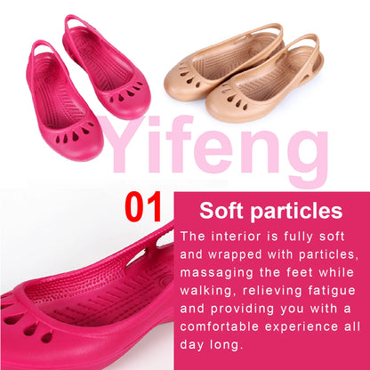 Lightweight Anti-Slip Hole Shoes,   Inspired Clogs For Women's Flat Bottom Sandals