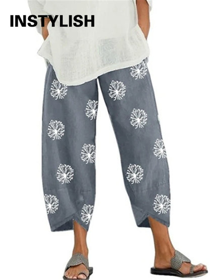 18 Solid and Patterned Cotton Linen Harem Pants, Wide Leg Trousers with Pockets