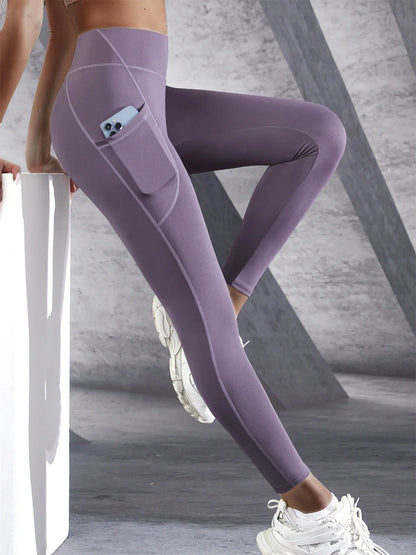 High Waisted Leggings Stretch Yoga Pants With Pockets Fitness Sportswear