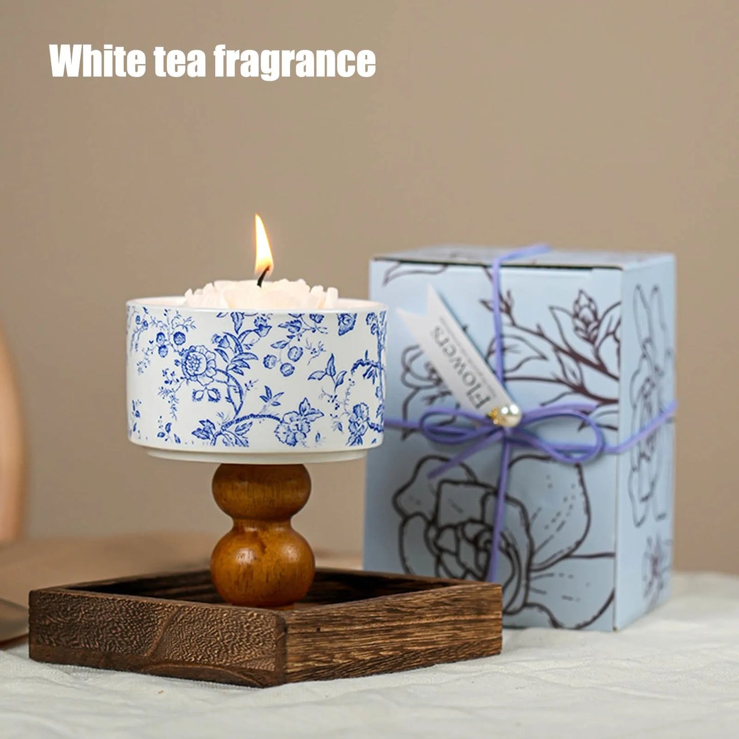 Scented Candles in Jars with Wooden Wick Decorative Aromatic Candles