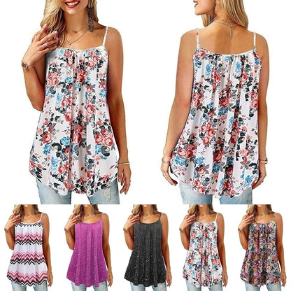 7 Designs up to 4XL Boho Tank Tops Printed Cami Casual Loose