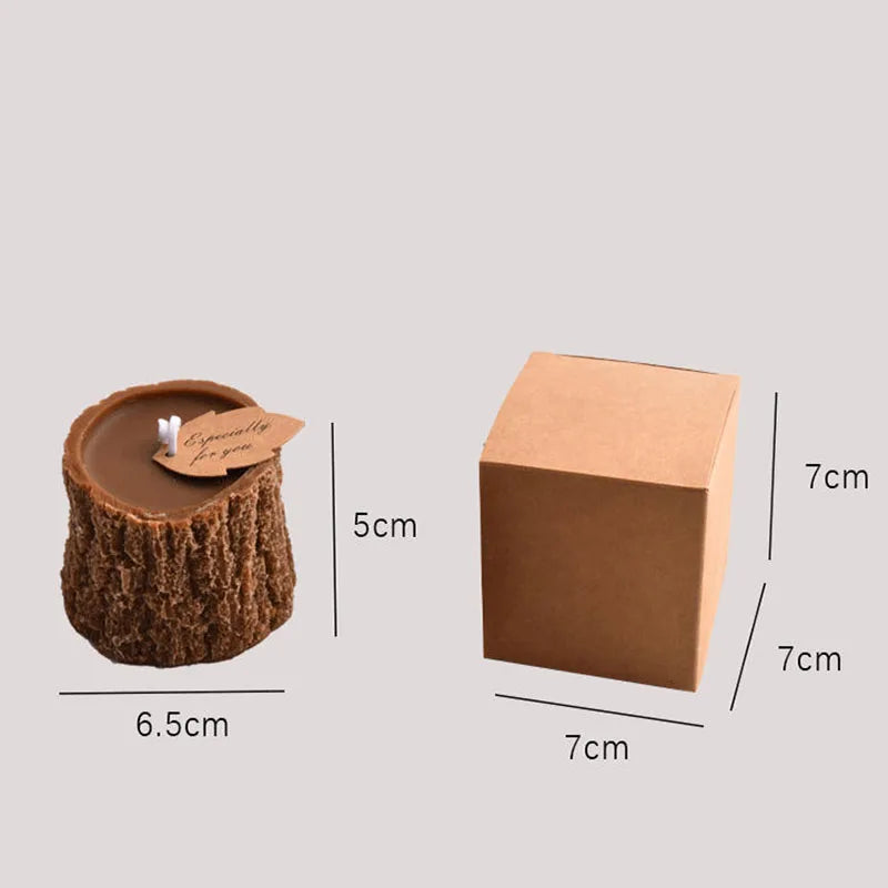 Tree Stump Candle Set Gift Creative Tree Stump Fragrance Candle Jar