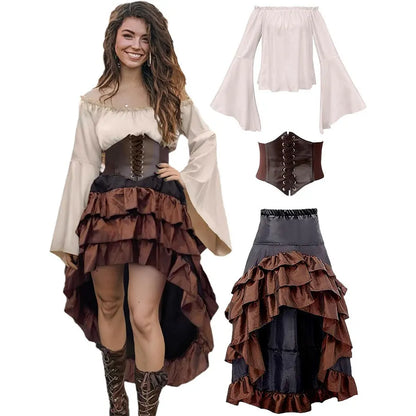 Gothic Pirate Halloween Costume.  Add hair dressing and boots and you have an Ale House Wench, for sure.