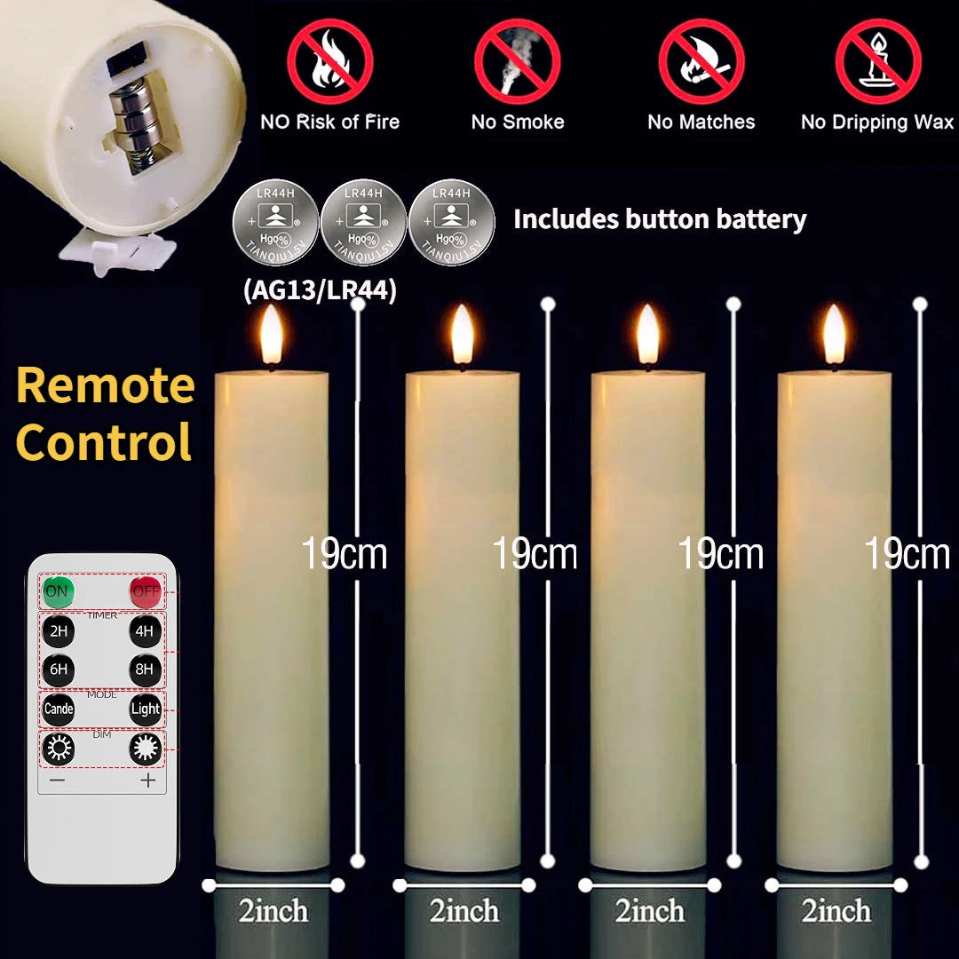 Remote Control LED Pillar Candles With Battery Electronic Candle Lights (Bulk orders up to 160 available)