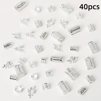 40Pieces Hollowed Out Hair Rings  (Can also be used as Ear Cuffs)