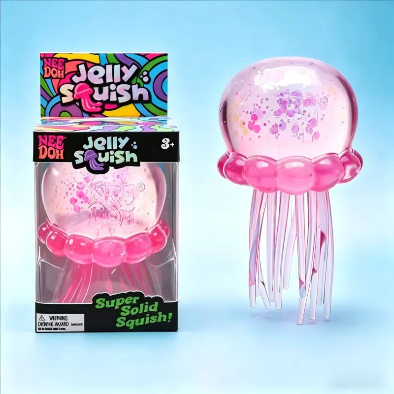 Nee Doh Jellyfish  Squishy Fidget Toy, Water Sensory Soft Jelly Squeeze, Stress Relief  and Hand Exerciser