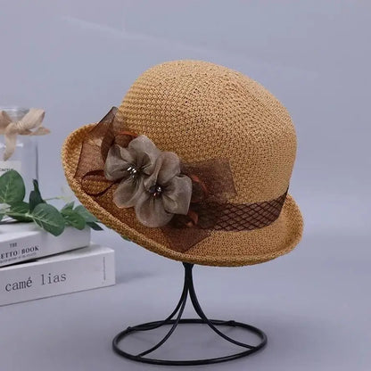 Knitted Breathable Fisherman Hat with flower