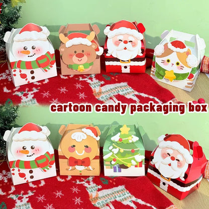 Christmas Square Cardstock Gift Bags, Sturdy Reusable