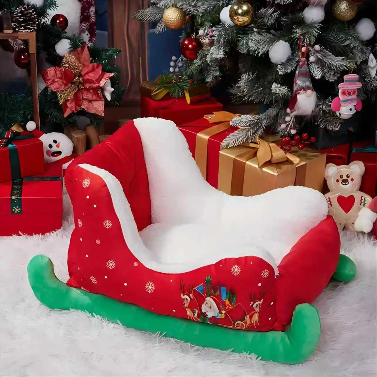Washable Dog Christmas Sled Anti-slip bottom for Small, Medium, Cats, Dogs, Christmas Decor