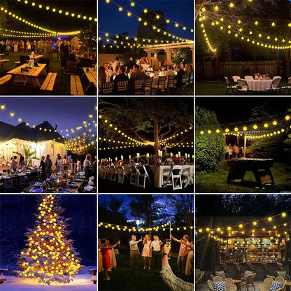 Frosted Globe Solar String Lights 100 LED IP65 Outdoor Fairy Lights