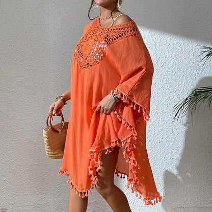 Women's Plus size Bathing Suit Cover Ups Swimsuit Coverups Dress Soft Crochet Bikini Beach Skirt