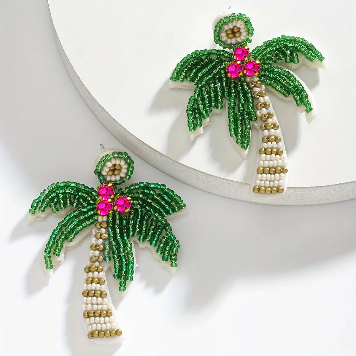 Fun Bohemian Handmade Beaded Coconut Trees and Cactus