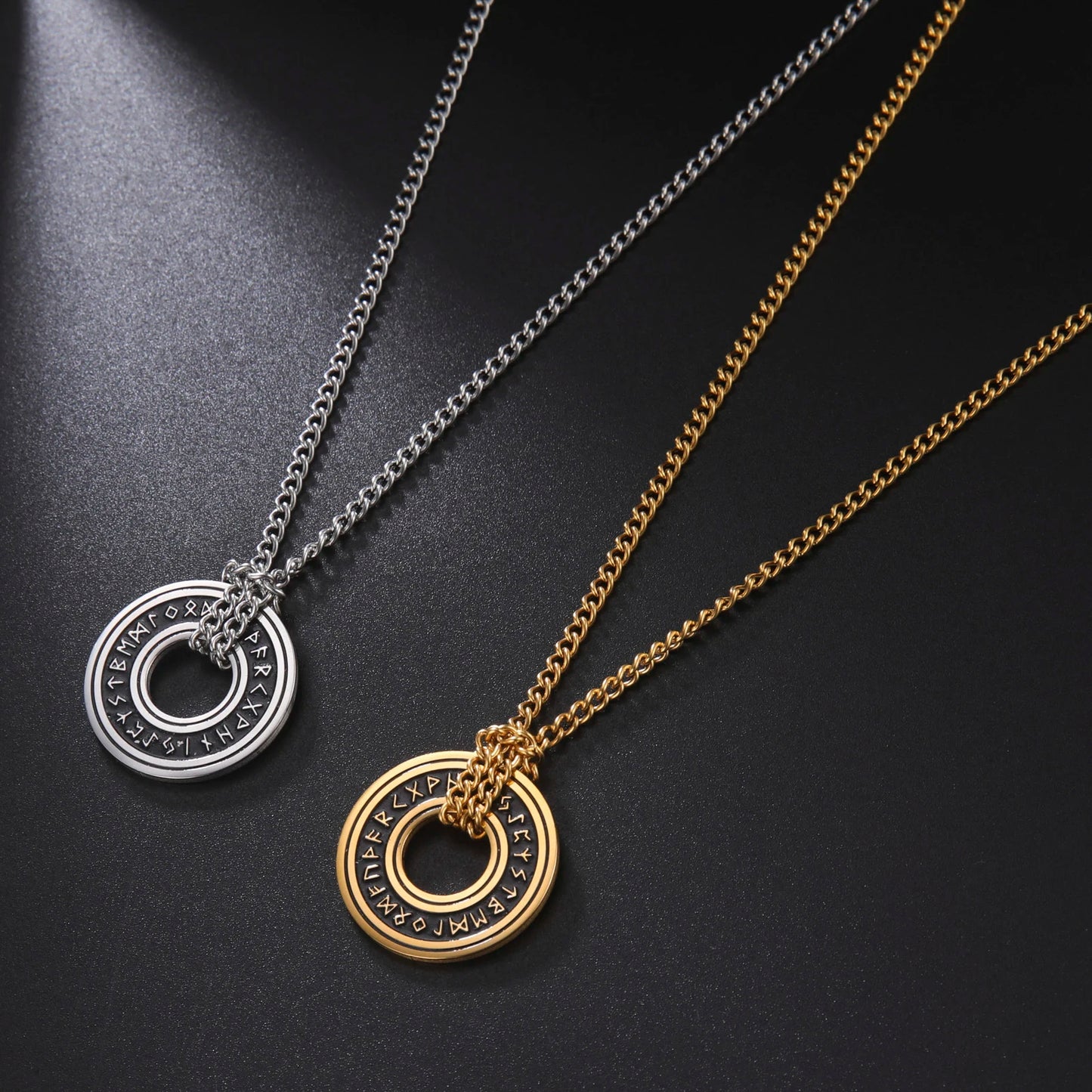 Vintage Stainless Steel Norse Runes Viking Amulet options available