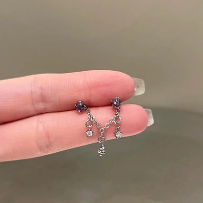 1 PC Pierced ear chain connecting 2 interesting earrings. Punk Jewelry