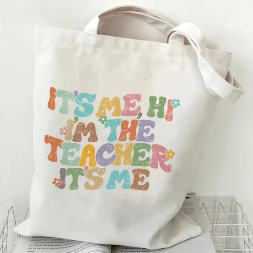 Teacher's Day Gift BAG!! Teacher Print Canvas Tote Bag!!  MAKE THE BAG THE GIFT OR THE GIFT BAG!!