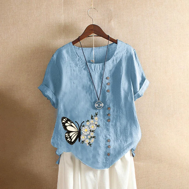 Sizes to 5XL Cotton Linen Vintage T-shirt Casual Loose Long Shirts with rolled sleeves.
