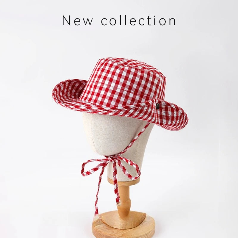 Black Polka Dot Bucket Hats With Big Brim  Also in Black and White checkered